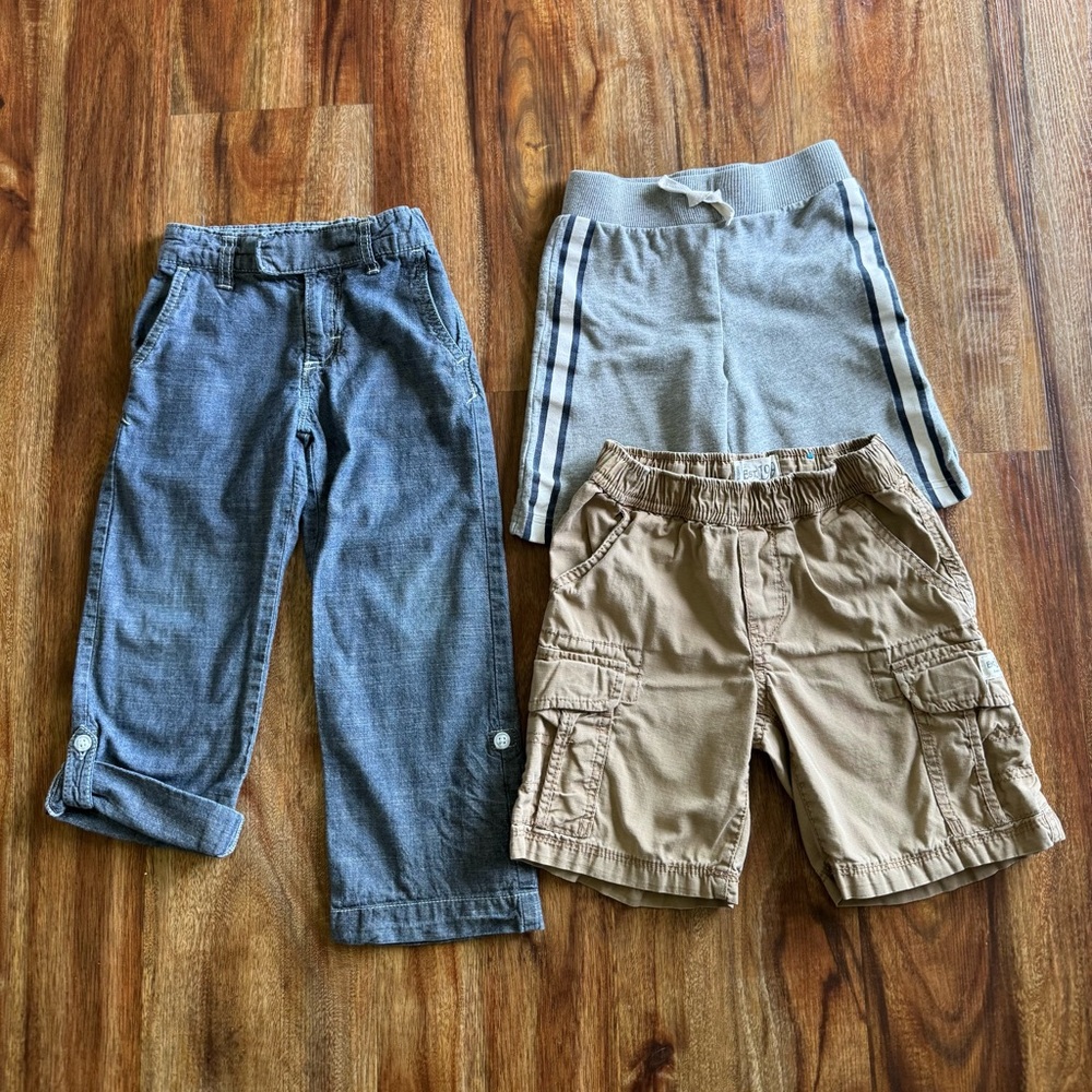 Boys, One (1) Pair of Pants, and Two (2) Pair of Shorts, Size 4